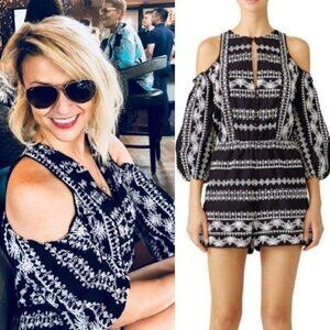 Rachel Zoe Tory Black White Romper Size 6